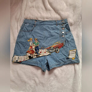 Vintage custom Daily Wear Jean skort ~ 1950s sock hop~ sz 13/14